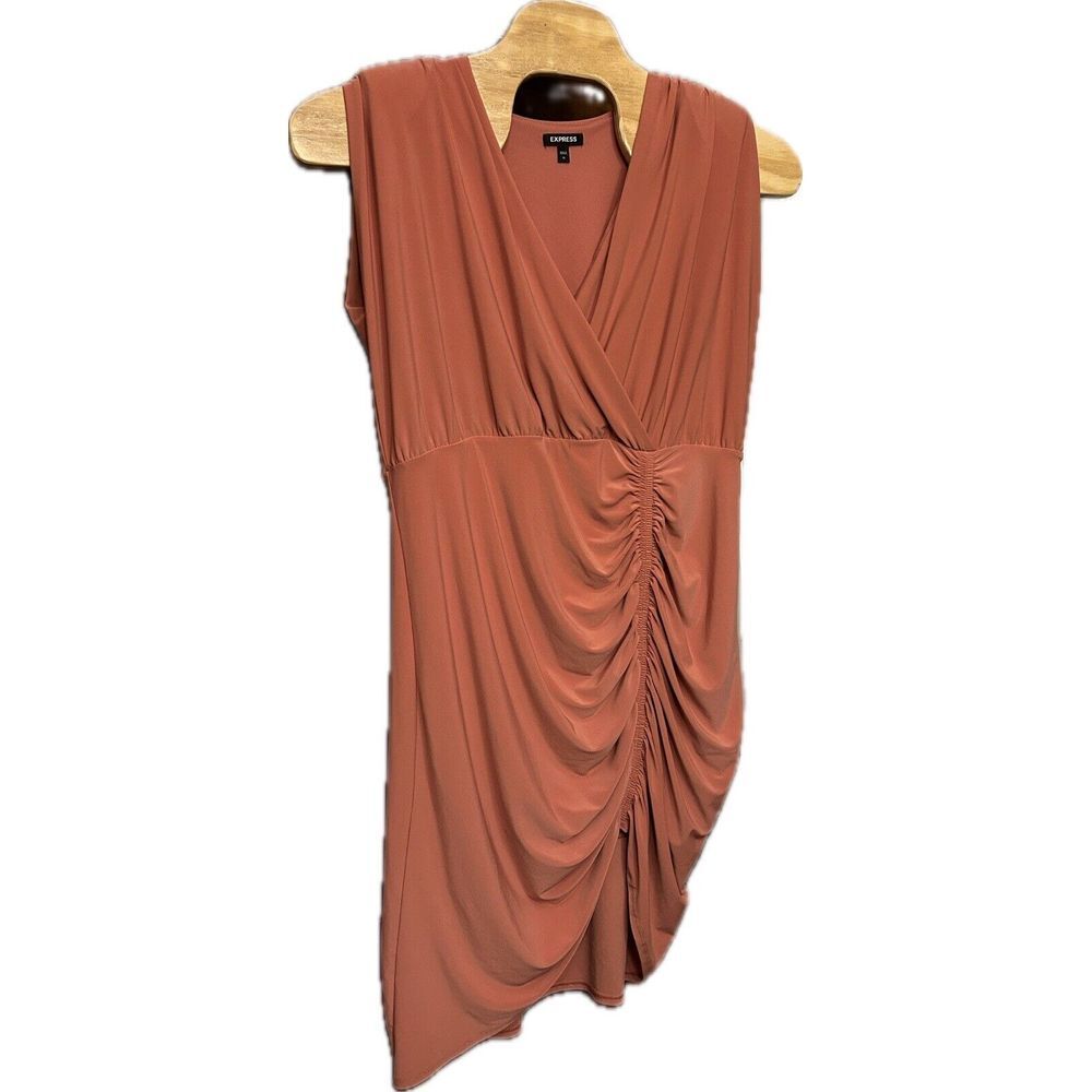Express Women‎ Pink Sleeveless Surplice Neck Ruched Pullover Dress Size XL